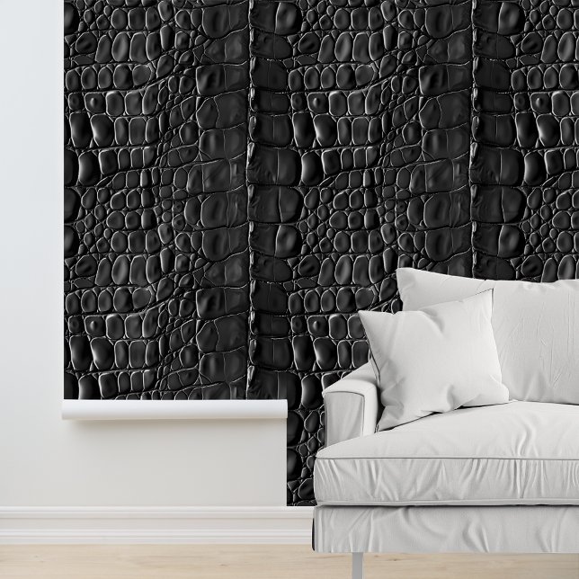Reptile Black Alligator Crocodile Scales Skin  Wallpaper (Creator Uploaded)