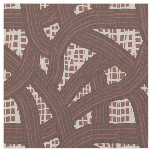 reptile Burgundy lins bold grid stripe texture dar Fabric (Close Up)