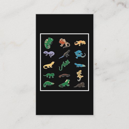 Reptile Collage Gecko Snake Lizard Business Card