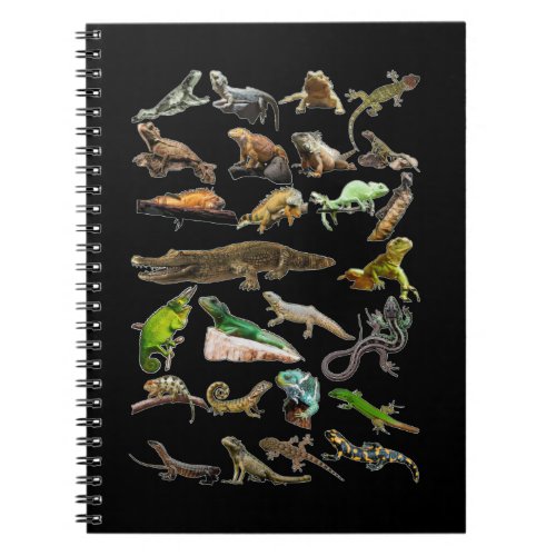 Reptile Collage Lizard Gecko Bearded Dragon Notebook