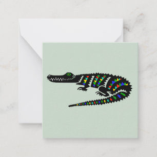 Reptile -  CROCODILE - Wildlife - Nature -Green Note Card