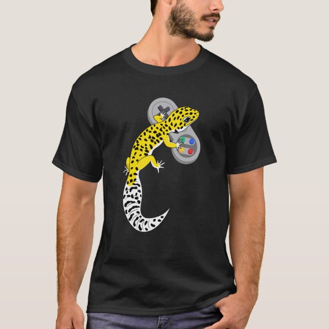 Reptile Gecko Video Game Controler Gaming Gamers B T-Shirt (Front)