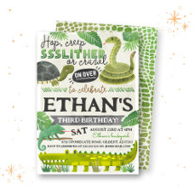 Reptile Kids Birthday Invitation