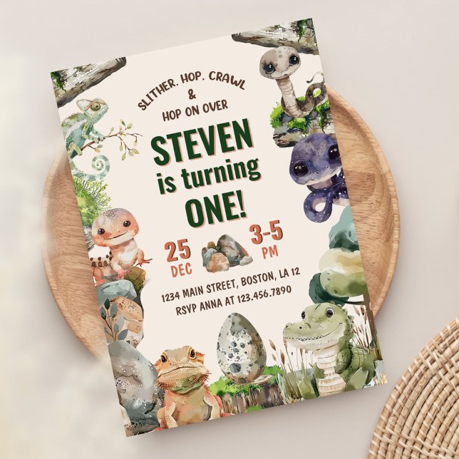 Reptile Kids Birthday Party Invitation (Creator Uploaded)