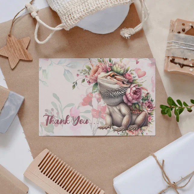 Lizard Thanks Reptile Lizard Birthday Thank You Card | Zazzle