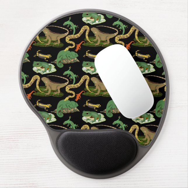 Reptile, Lizards & Amphibians Kids Bedroom Gel Mouse Pad (Left Side)