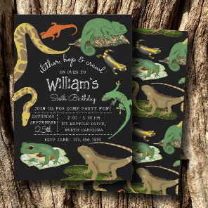 Reptile, Lizards & Amphibians Kids Birthday Invitation