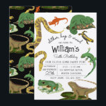 Reptile, Lizards & Amphibians Kids Birthday  Invitation<br><div class="desc">A unique, hand drawn reptile, lizards and amphibians design featuring chameleons, snakes, lizards, iguanas, frogs and much more. A great design for kids reptile birthday themes and petting zoo parties. An ideal "slither, hop and crawl" kids reptile birthday party design for anyone who loves reptiles, lizards, amphibians, herpetology and cute...</div>