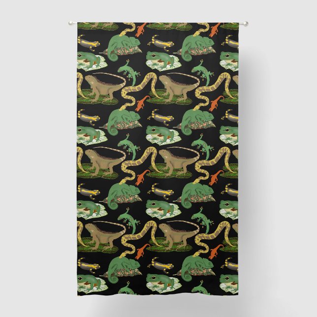 Reptile, Lizards & Amphibians Kids Pattern Blackout Curtains (Front)