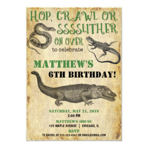 Lizard Birthday Invitations Zazzle