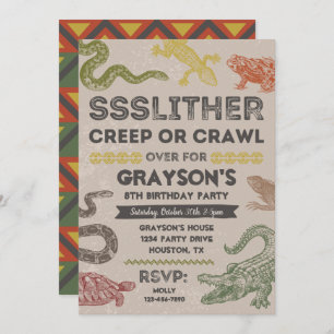 Reptile Party Invitations Reptile Birthday
