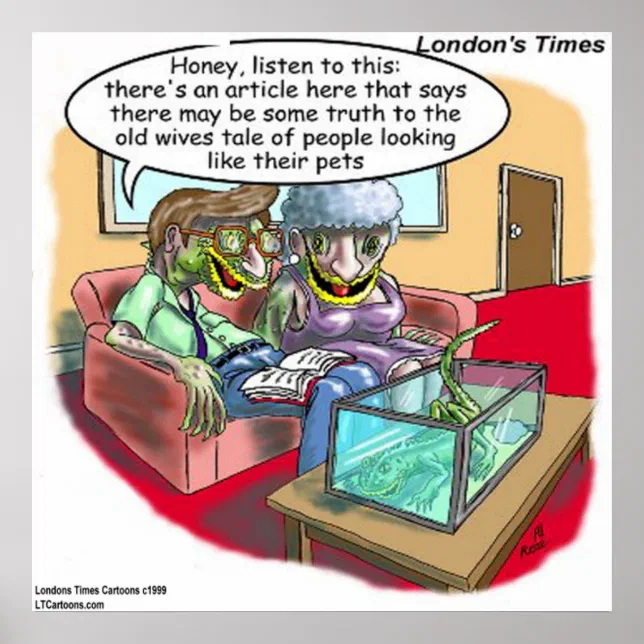 Reptile People Funny Cartoon Poster | Zazzle