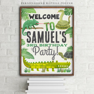 Reptile Personalized Birthday Party Welcome Sign