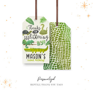 Reptile Personalized Birthday Thank You Tags