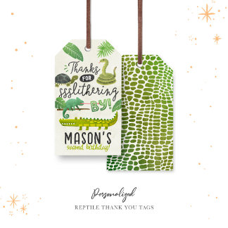 Reptile Personalized Birthday Thank You Tags