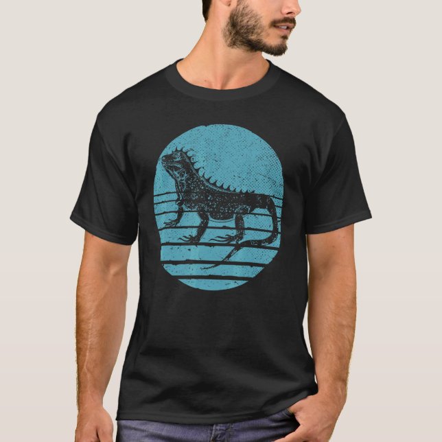 Reptile Pet Animal Lizard  Retro Tropical Iguana T-Shirt (Front)