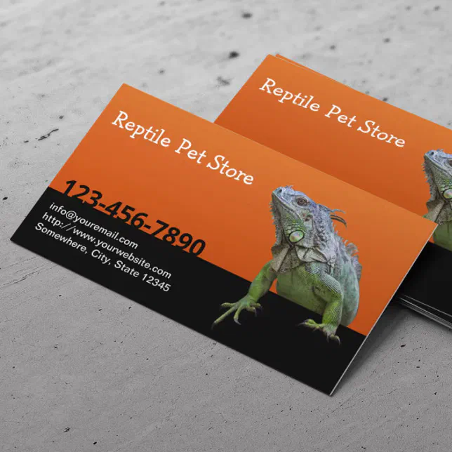 Reptile Pet Store Iguana Lizard Business Card Zazzle