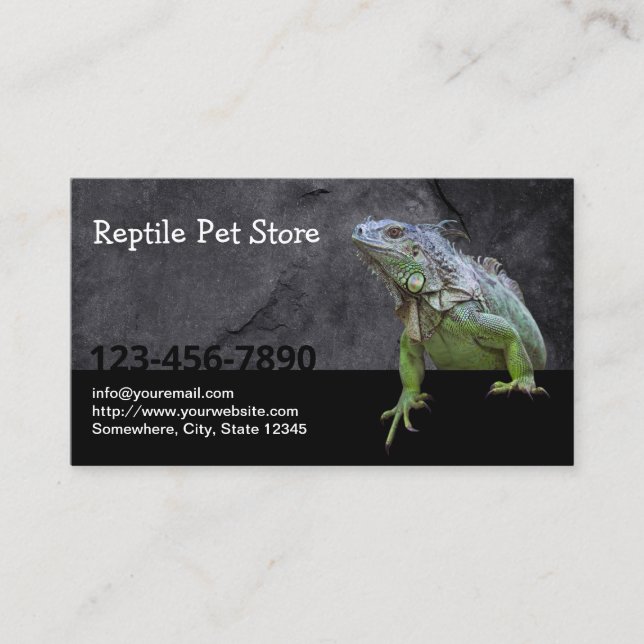 Reptile Pet Store Iguana Lizard Business Card (Front)