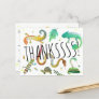 Reptile Postcard Party Thank You Note Card
