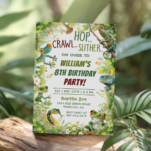 Reptile Show 8th Birthday Party Invitation