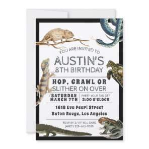 Reptile Show Birthday Party Invitation