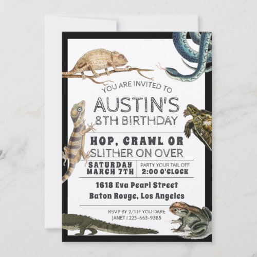 Reptile Show Birthday Party Invitation