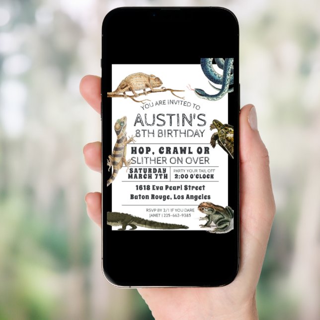 Reptile Show Birthday Party Invitation (Front Digital)