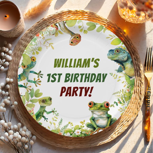 Reptile Show Birthday Party Paper Plates (Creator Uploaded)