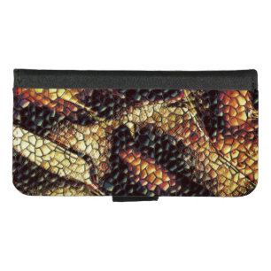Reptile skin with yellowish and dark spots?  iPhone 8/7 wallet case