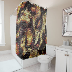 Reptile skin with yellowish and dark spots?  shower curtain