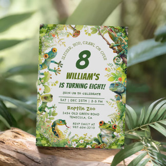 Reptile Slither Crawl Snake Birthday Invitation