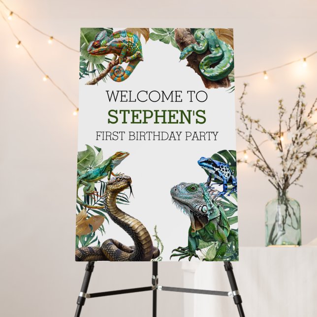 Reptile Slither Crawl Snake Turtle Birthday  Foam Board (In Situ (Stand))