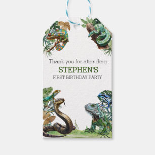Reptile Slither Crawl Snake Turtle Birthday Gift Tags