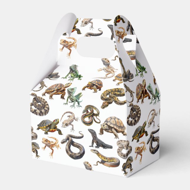 Reptile Snake Lizard turtle  Animal Pattern Favor Boxes (Front Side)