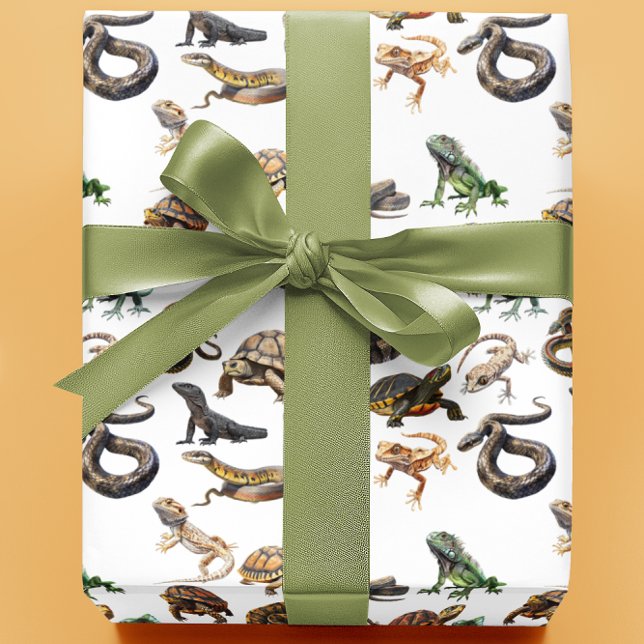 Reptile Snake Lizard turtle  Animal Pattern Wrapping Paper (Creator Uploaded)