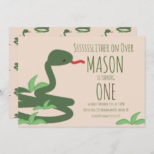 Reptile Snake Zoo Wild Birthday Party Invitation