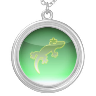 reptile symbol silver plated necklace