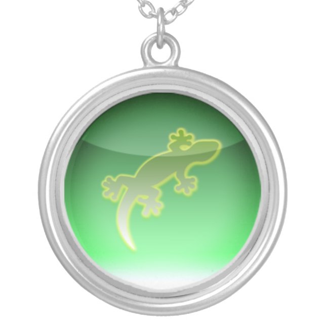 reptile symbol silver plated necklace (Front)