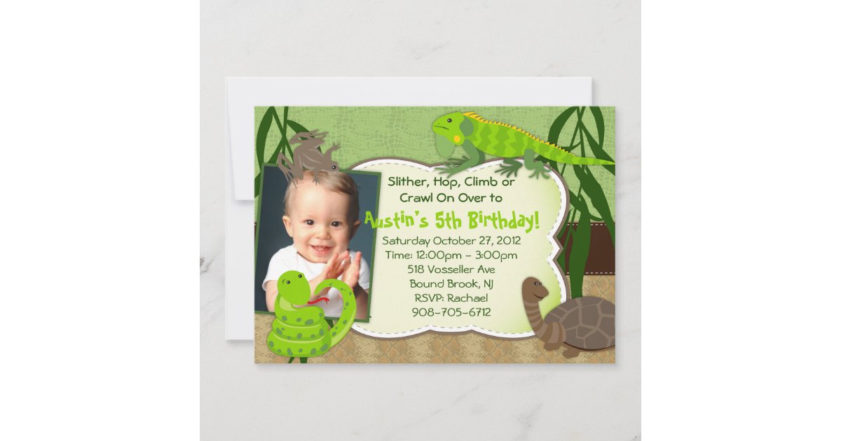 Reptile Themed Birthday Party Invitation Zazzle
