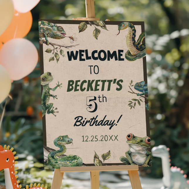 Reptile Themed Kid's Birthday Party  Foam Board (Creator Uploaded)