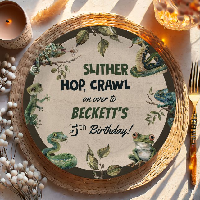 Reptile Themed Kid's Birthday Party  Paper Plates (Creator Uploaded)