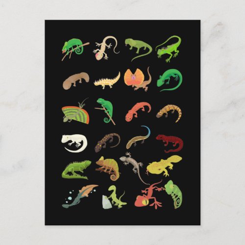 Reptile Types Cute Gecko Lizard Postcard