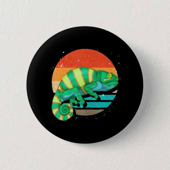Reptile Wildlife Tropical Animal Lizard Chameleon Button (Front)