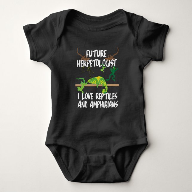 Reptiles and amphibians gift lizard baby bodysuit (Front)