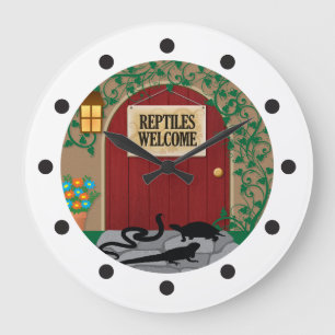 Reptiles Welcome Large Clock