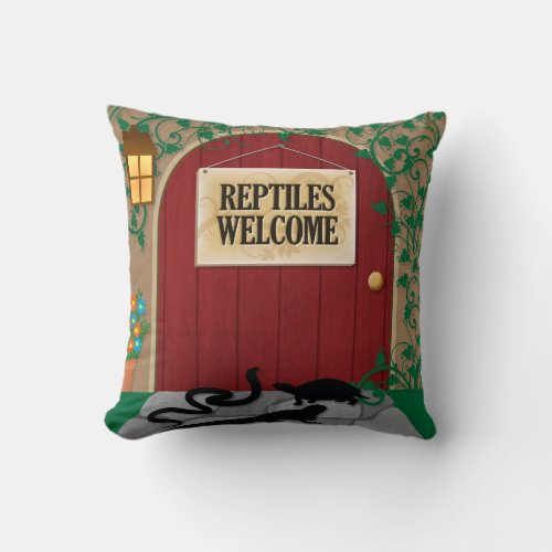 Reptiles Welcome Throw Pillow