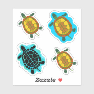 Reptiles Yellow Tortoise Shaped Sticker