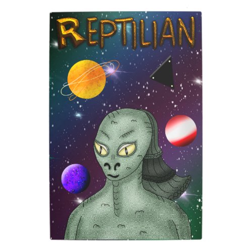 Reptilian Alien with Outer Space  Metal Print
