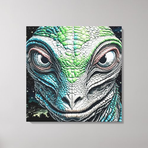 Reptilian Lizard Man Alien Extraterrestrial Being  Canvas Print