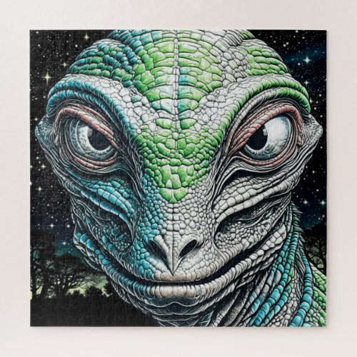 Reptilian Lizard Man Alien Extraterrestrial Being  Jigsaw Puzzle